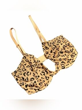 Victoria's Secret Unlined Demi Bra 34DD Convertible Leopard Print Unpadded Sexy